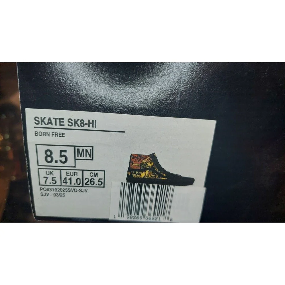 Van Doren Approved x Born Free Skate Sk8-Hi collection Sneakers Sz 8.5 LIMITED